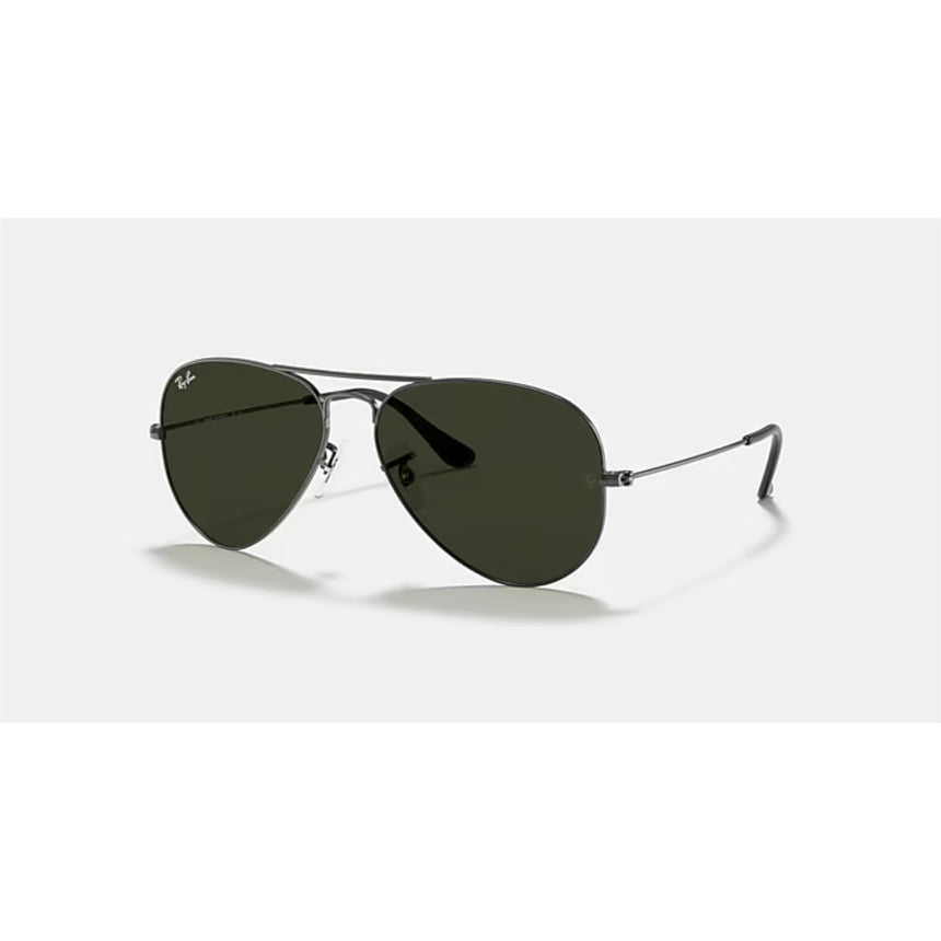 Ray Ban Ray Ban Aviator Classic Large Gunmetal G-15 Green Mens Sunglasses Lifestyle