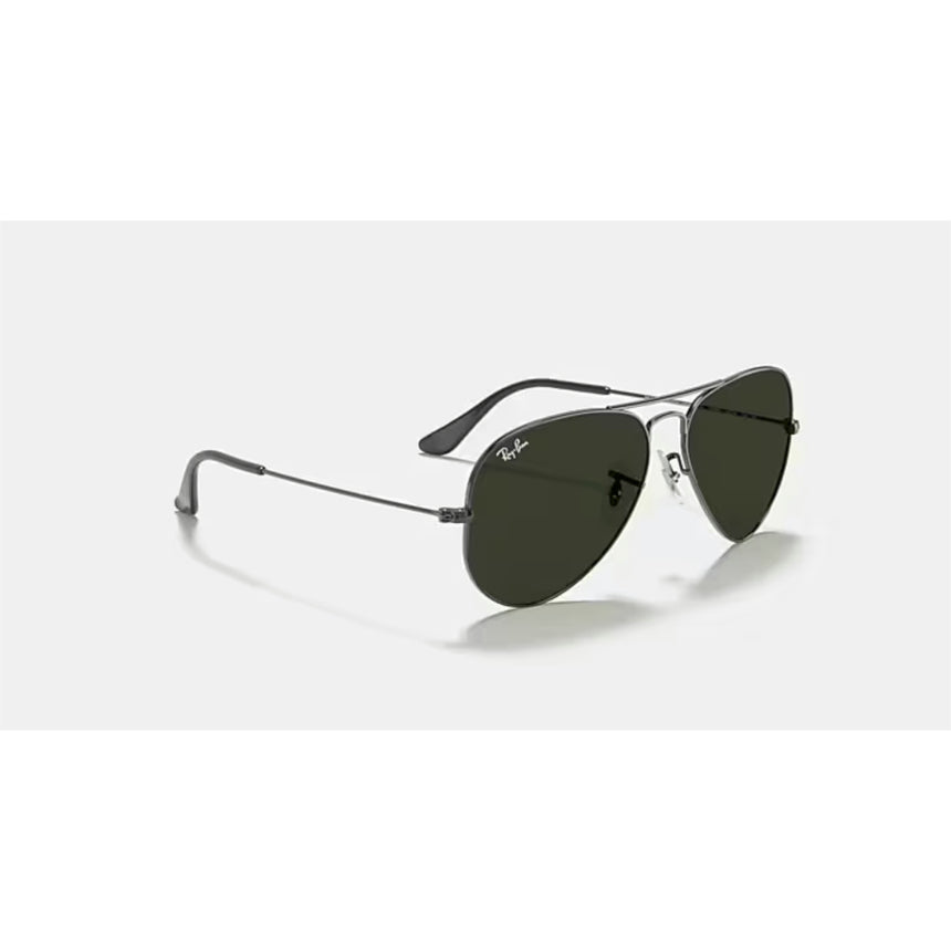 Ray Ban Ray Ban Aviator Classic Large Gunmetal G-15 Green Mens Sunglasses Lifestyle