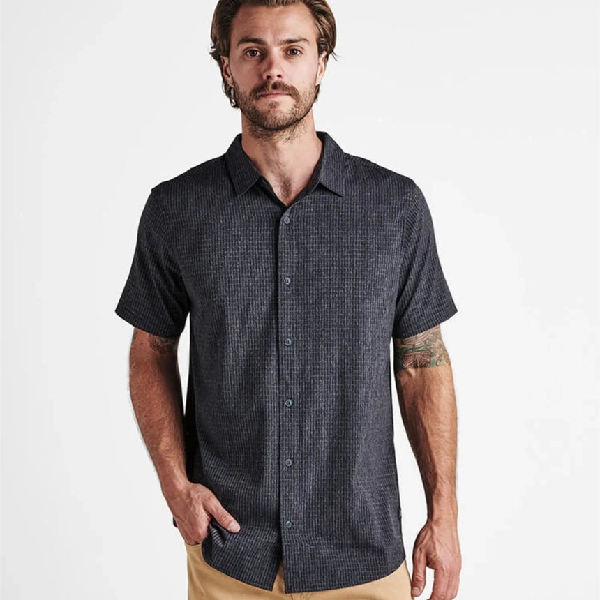 Roark Roark Men's Bless Up Short Sleeve Shirt - Black 2 Black 2 S Mens Button Up Short Sleeve Shirts