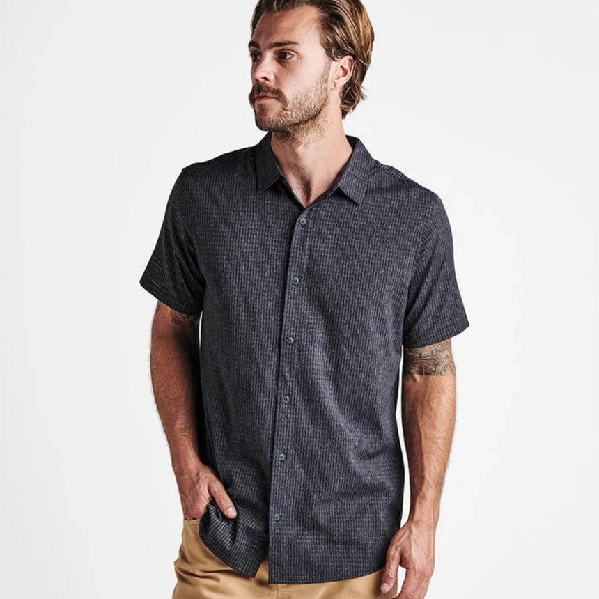 Roark Roark Men's Bless Up Short Sleeve Shirt - Black 2 Black 2 S Mens Button Up Short Sleeve Shirts