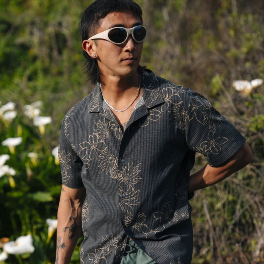 Roark Roark Men's Bless Up Trail Short Sleeve Shirt - Onyx Onyx M Mens Button Up Short Sleeve Shirts