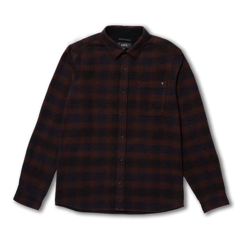 Roark Roark Men's Crossroads Organic Cotton Flannel - Dark Brown Dark Brown M Mens Flannel Long Sleeve Shirts
