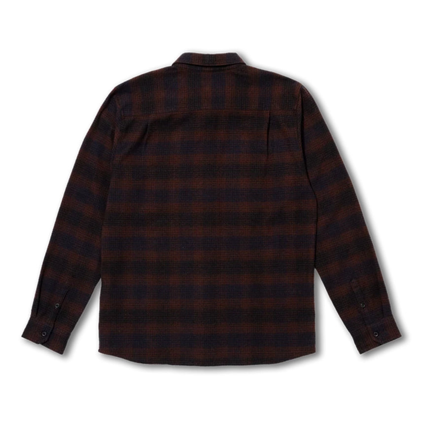 Roark Roark Men's Crossroads Organic Cotton Flannel - Dark Brown Dark Brown M Mens Flannel Long Sleeve Shirts