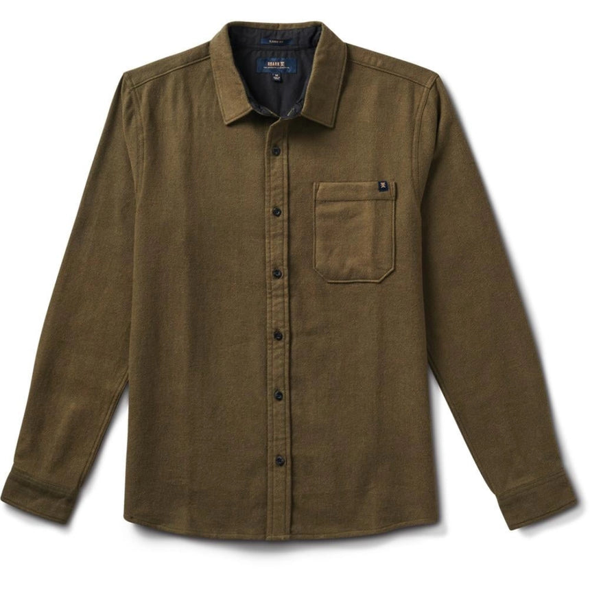Roark Roark Men's Crossroads Organic Cotton Flannel - Dark Military Dark Military M Mens Flannel Long Sleeve Shirts