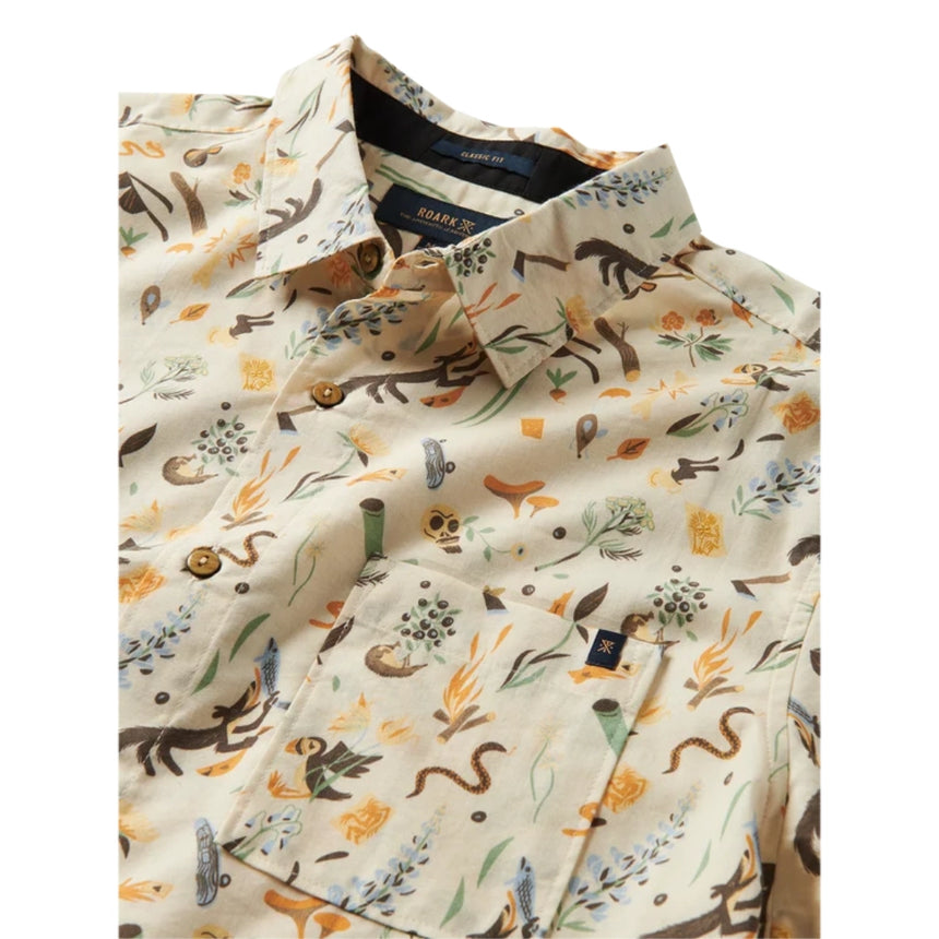 Roark Roark Men's Journey Short Sleeve Woven - Bendik Almond Paste Bendik Almond Paste S Mens Button Up Short Sleeve Shirts