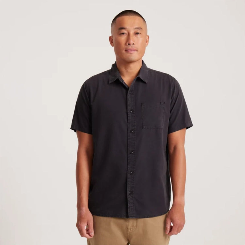 Roark Roark Men's Made To Fade Short Sleeve Woven - Washed Charcoal Washed Charcoal S Mens Button Up Short Sleeve Shirts