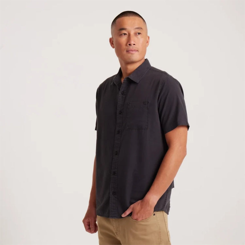 Roark Roark Men's Made To Fade Short Sleeve Woven - Washed Charcoal Washed Charcoal S Mens Button Up Short Sleeve Shirts