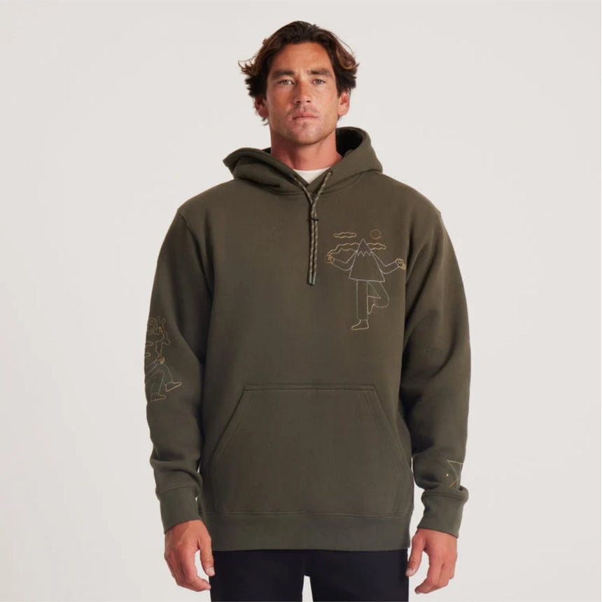 Roark Roark Men's Namastay Here Fleece Hoodie - Military Military S Mens Pullover Hoodies
