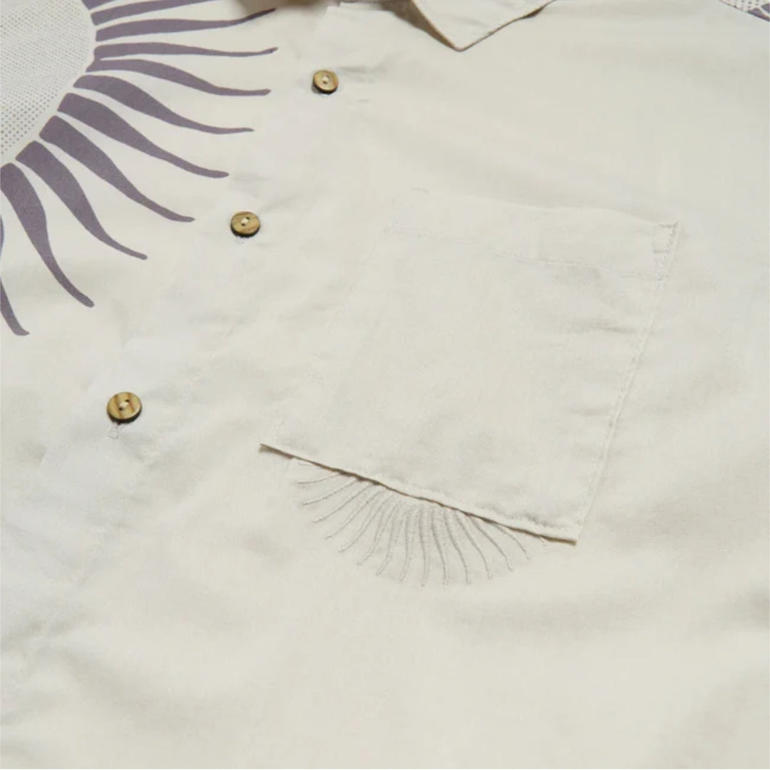 Roark Revival Roark Revival Gonzo Short Sleeve Woven Shirt Shark M Mens Button Up Short Sleeve Shirts