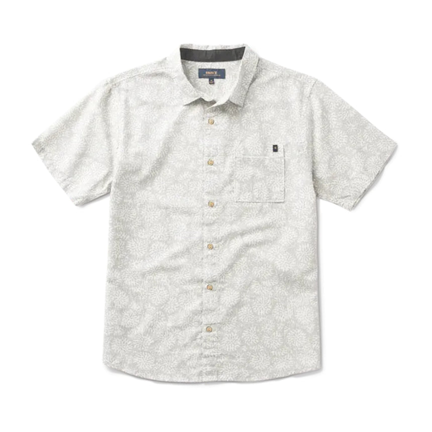 Roark Revival Roark Revival Journey Short Sleeve Woven Shirt Abstract Swirl Slate M Mens Button Up Short Sleeve Shirts