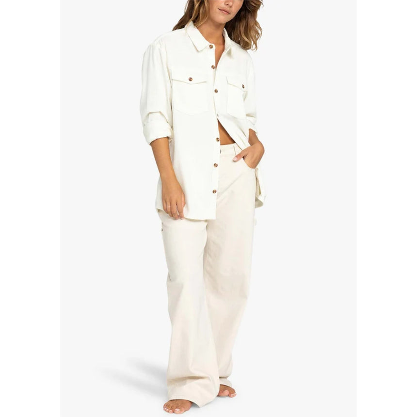 Roxy Roxy Women's Let It Corduroy Shirt Camel XS Womens Long Sleeve Shirts