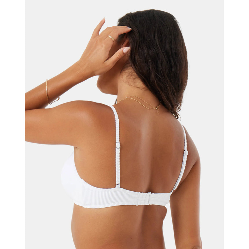 Roxy Roxy Women's Rib Love Knot Bralette Bikini Top White S Womens Bikini Tops