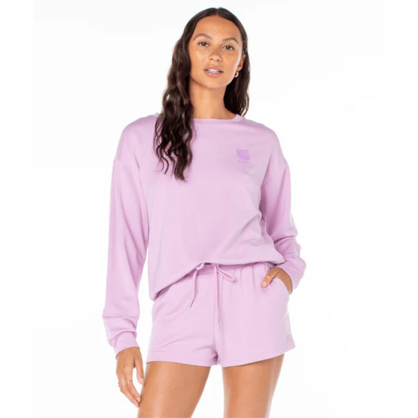 Roxy Roxy Women's Surfing By Moonlight Top Orchid Bouquet Solid S Womens Pull Over Hoodies