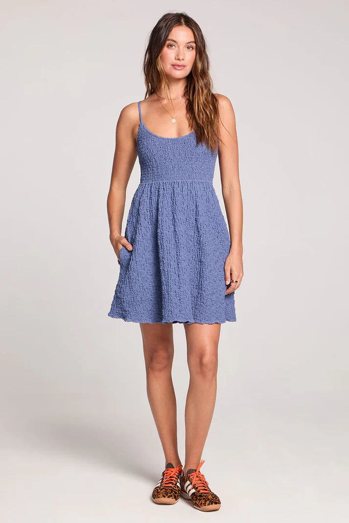 Saltwater Luxe Saltwater Luxe Women's Jazmyn Mini Dress - Dusty Blue Dusty Blue XS Womens Short Dresses
