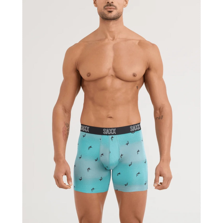 Saxx Saxx Men's Droptemp All Day Cooling Boxer Brief - Sailfish Ombre- Turquoise Sailfish Ombre- Turquoise S Mens Boxer Brief Underwear