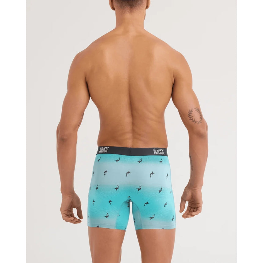 Saxx Saxx Men's Droptemp All Day Cooling Boxer Brief - Sailfish Ombre- Turquoise Sailfish Ombre- Turquoise S Mens Boxer Brief Underwear