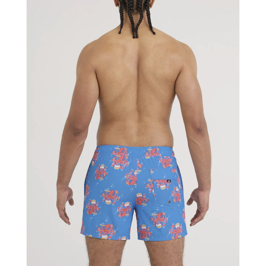 Saxx Saxx Men's Oh Buoy 2N1 Volley 5" - Octopus Bartender-Blue Octopus Bartender-Blue M Mens Elastic Casual Trunks