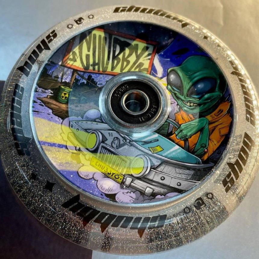 Chubby Spaceboys Alien Clear Glitter - Rueda individual