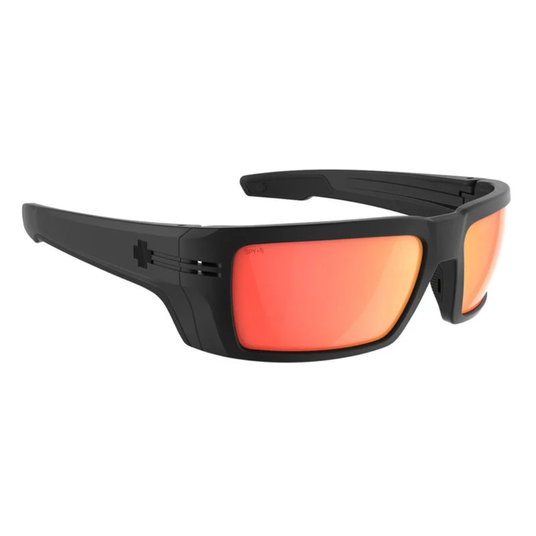 Gafas de sol Spy Rebar para hombre - ANSI negro mate Happy Boost polar naranja espejado