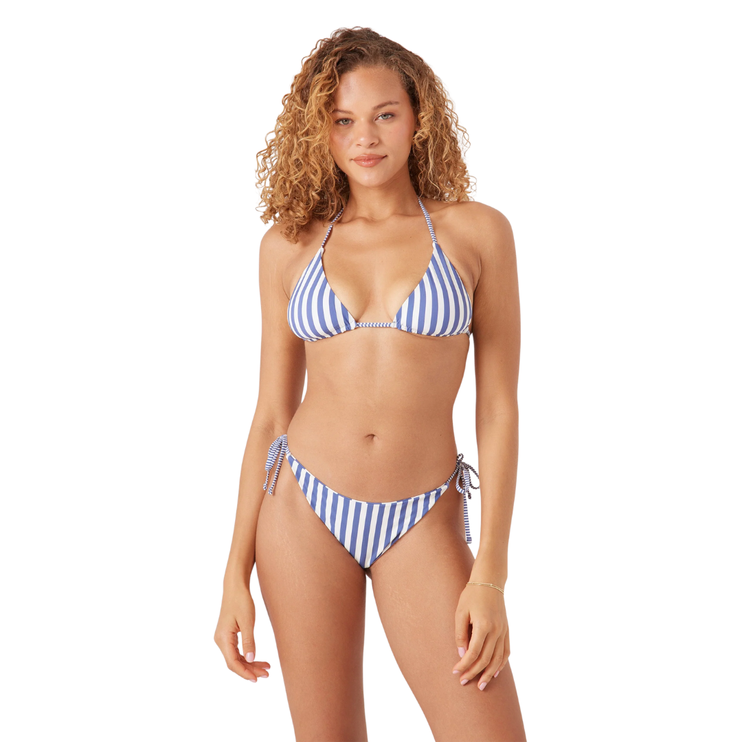 Roxy Roxy Women's Stripe Out Reversible Tiki Tri - Bijou Blue Bijou Blue S Womens Bikini Tops