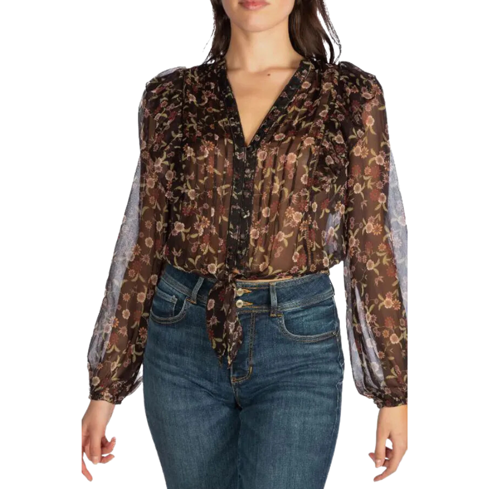 DIONNE blouse with sheer effect brand GUESS — /en