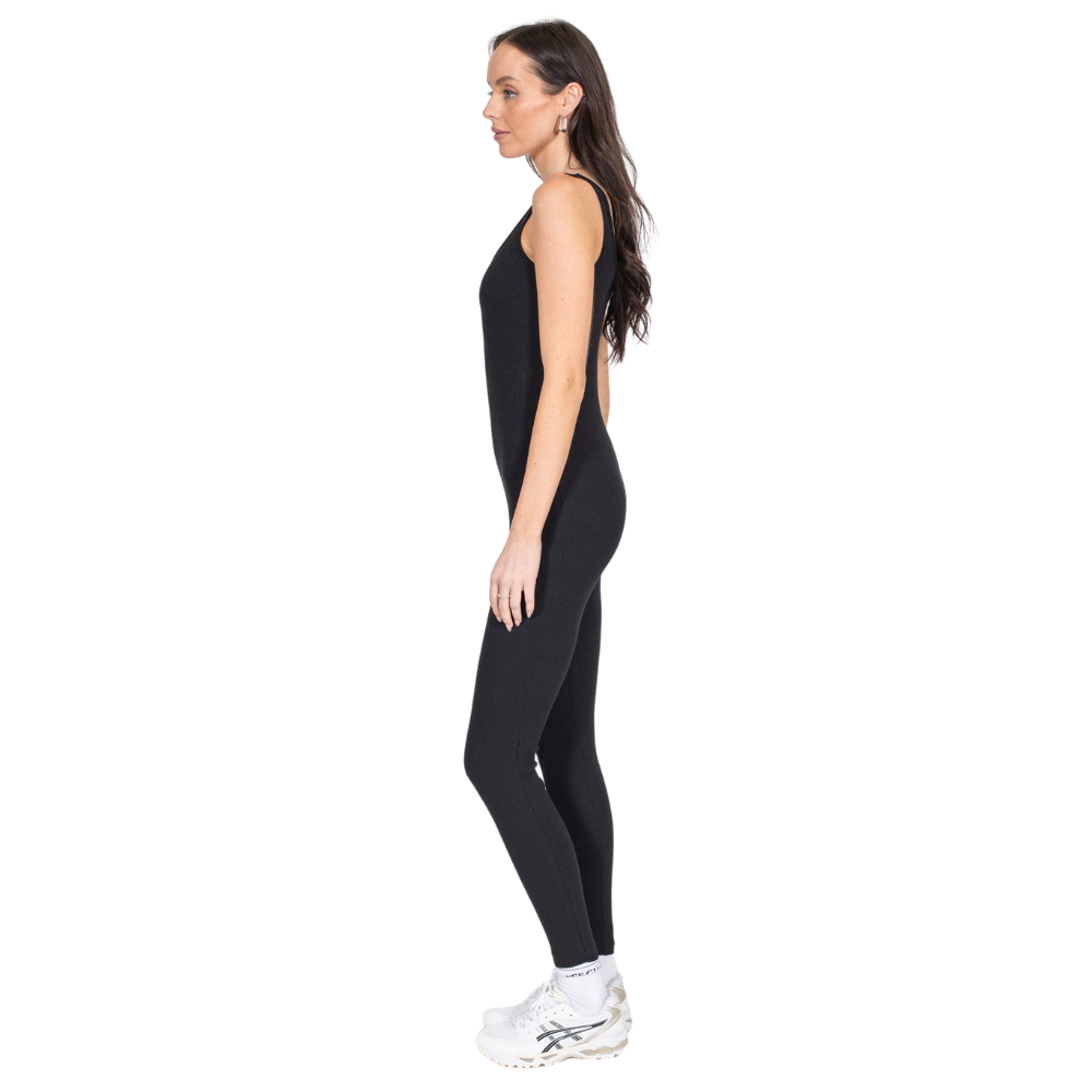 Brunette Ribbed Scoop Neck Jumpsuit