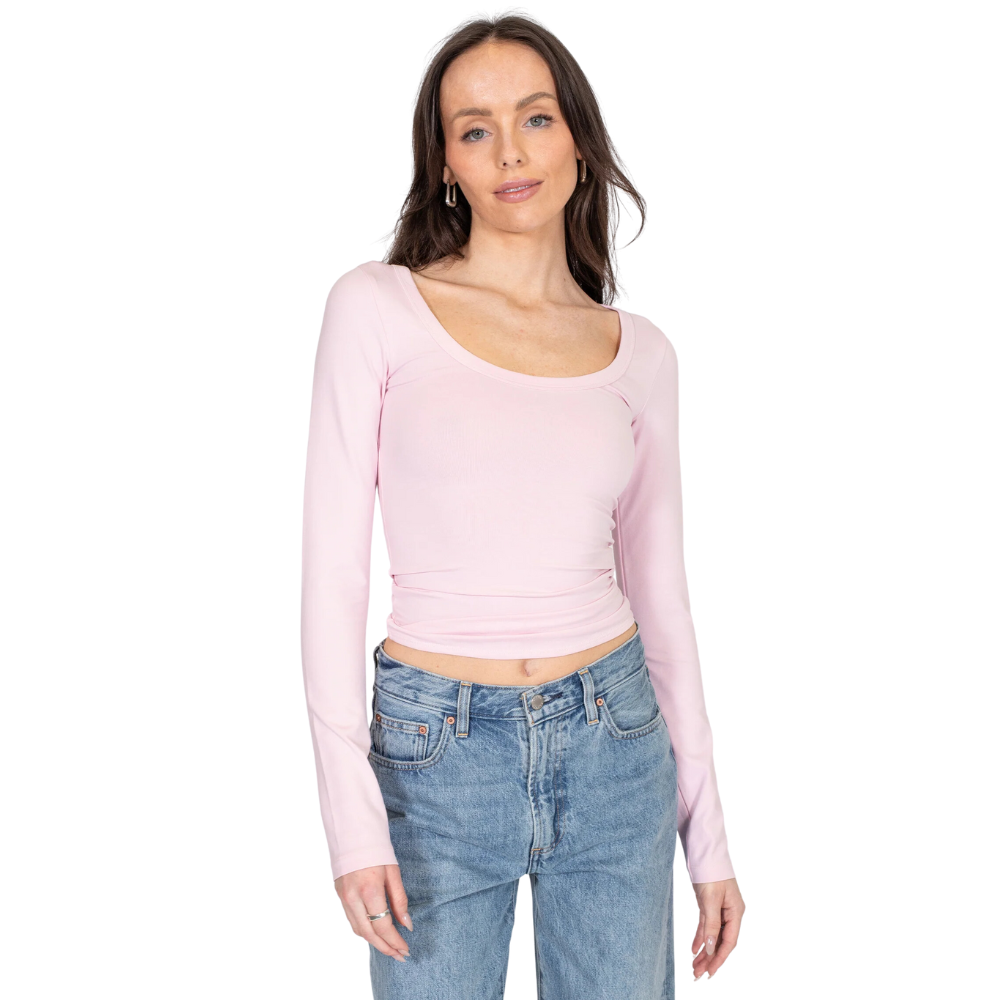Brunette Scoop Neck LS Tee