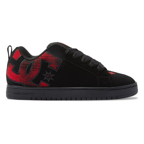 DC Mens Court Graffik Shoes - Black/Red Plaid