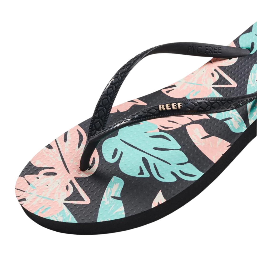 Reef Womens Seaside Prints Sandals - Neon Monstera