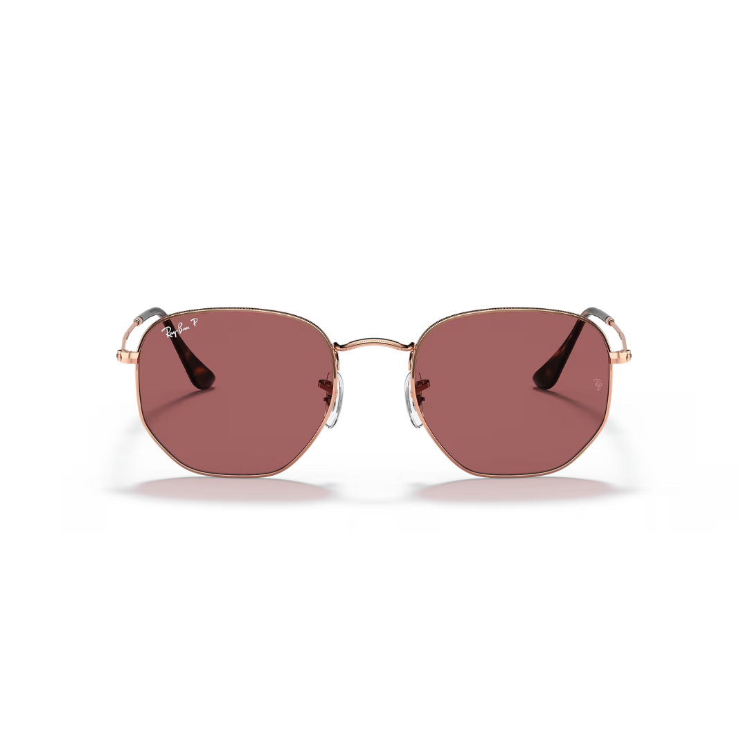 Ray Ban Ray Ban Hexagonal - Rose Gold, Polar Purple Mens Sunglasses Lifestyle