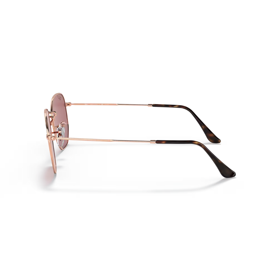 Ray Ban Ray Ban Hexagonal - Rose Gold, Polar Purple Mens Sunglasses Lifestyle