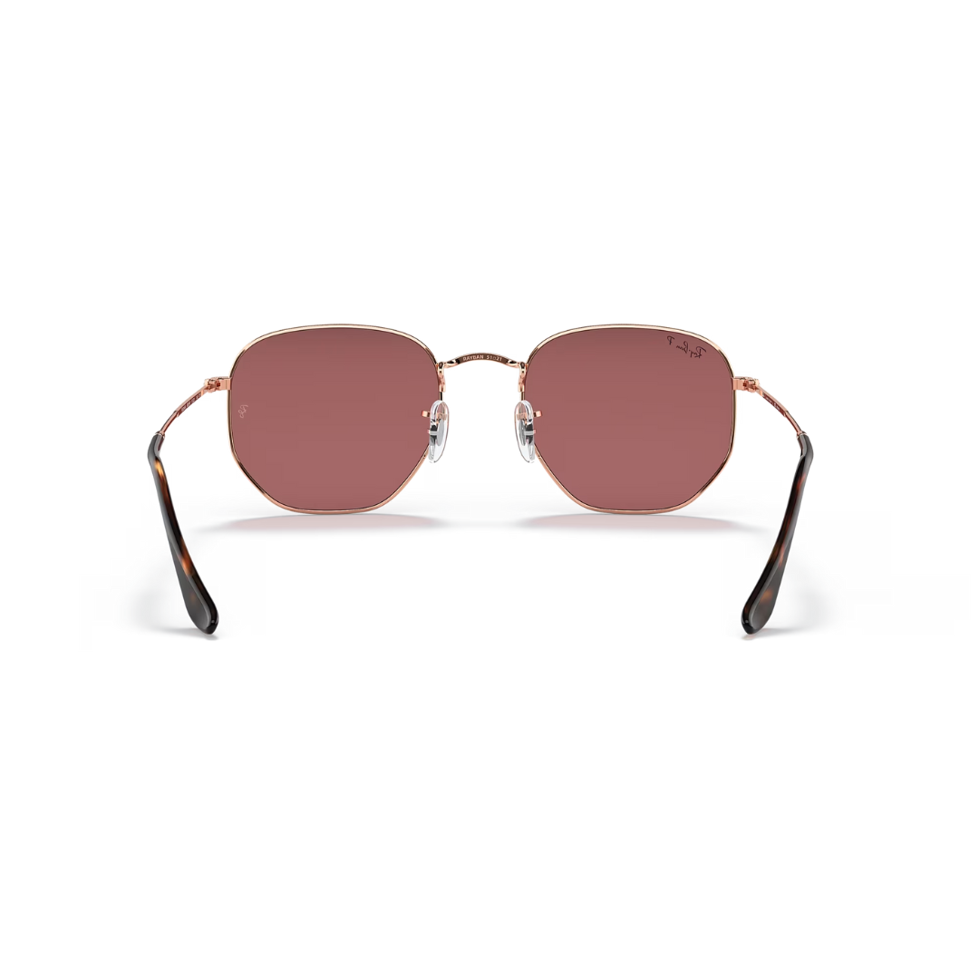Ray Ban Ray Ban Hexagonal - Rose Gold, Polar Purple Mens Sunglasses Lifestyle