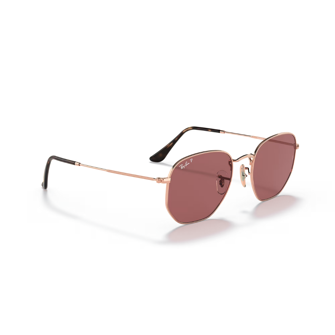 Ray Ban Ray Ban Hexagonal - Rose Gold, Polar Purple Mens Sunglasses Lifestyle