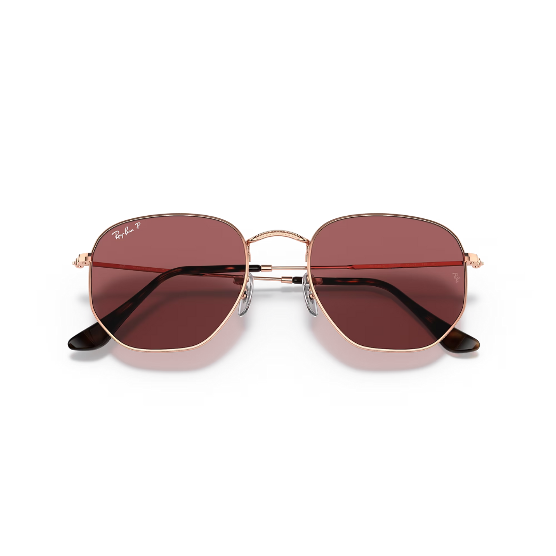 Ray Ban Ray Ban Hexagonal - Rose Gold, Polar Purple Mens Sunglasses Lifestyle