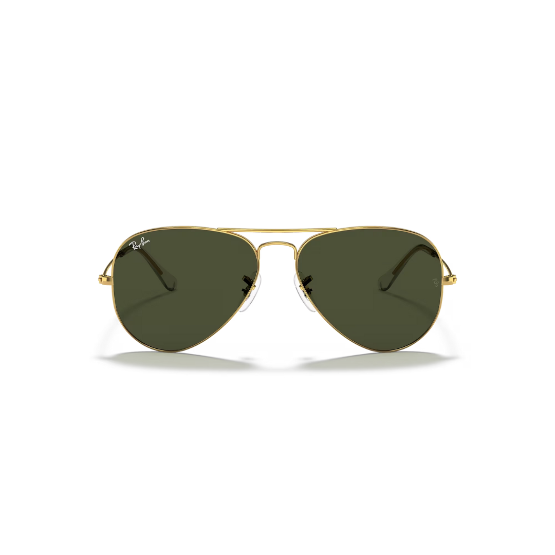 Ray Ban Aviator Classic Large - Metal Arista, Green Polarized