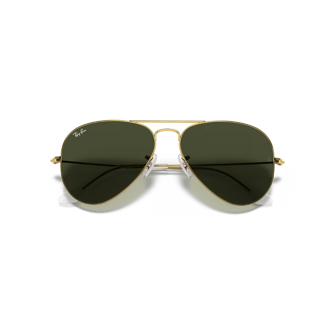 Ray Ban Aviator Classic Large - Metal Arista, Green Polarized