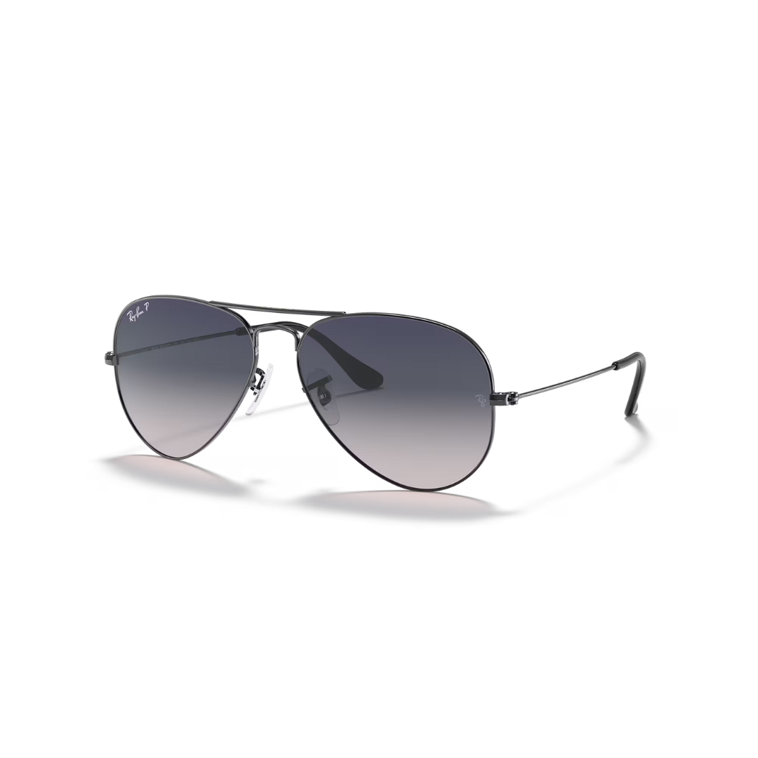 Ray Ban Aviator Classic Large - Metal Gunmetal, Blue Gradient Grey