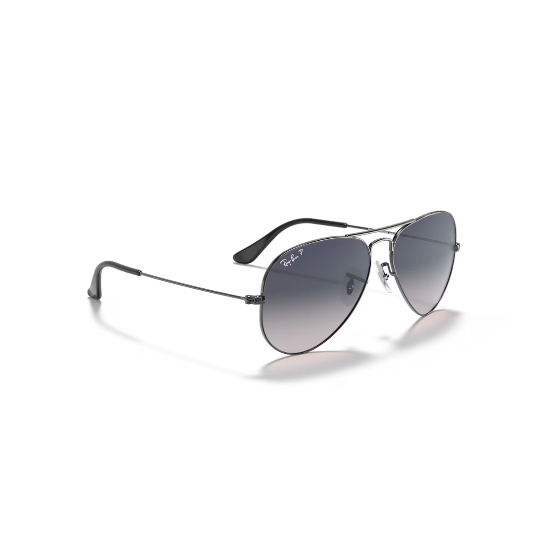 Ray Ban Aviator Classic Large - Metal Gunmetal, Blue Gradient Grey