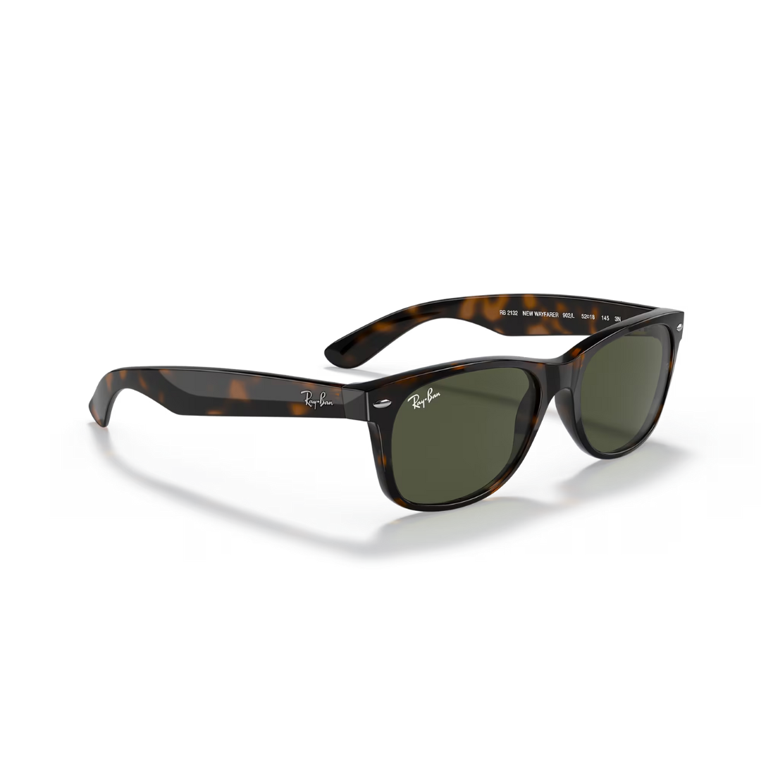 Ray Ban Ray Ban Men's New Wayfarer Sunglasses- Tortoise, G-15 Green Mens Sunglasses Lifestyle
