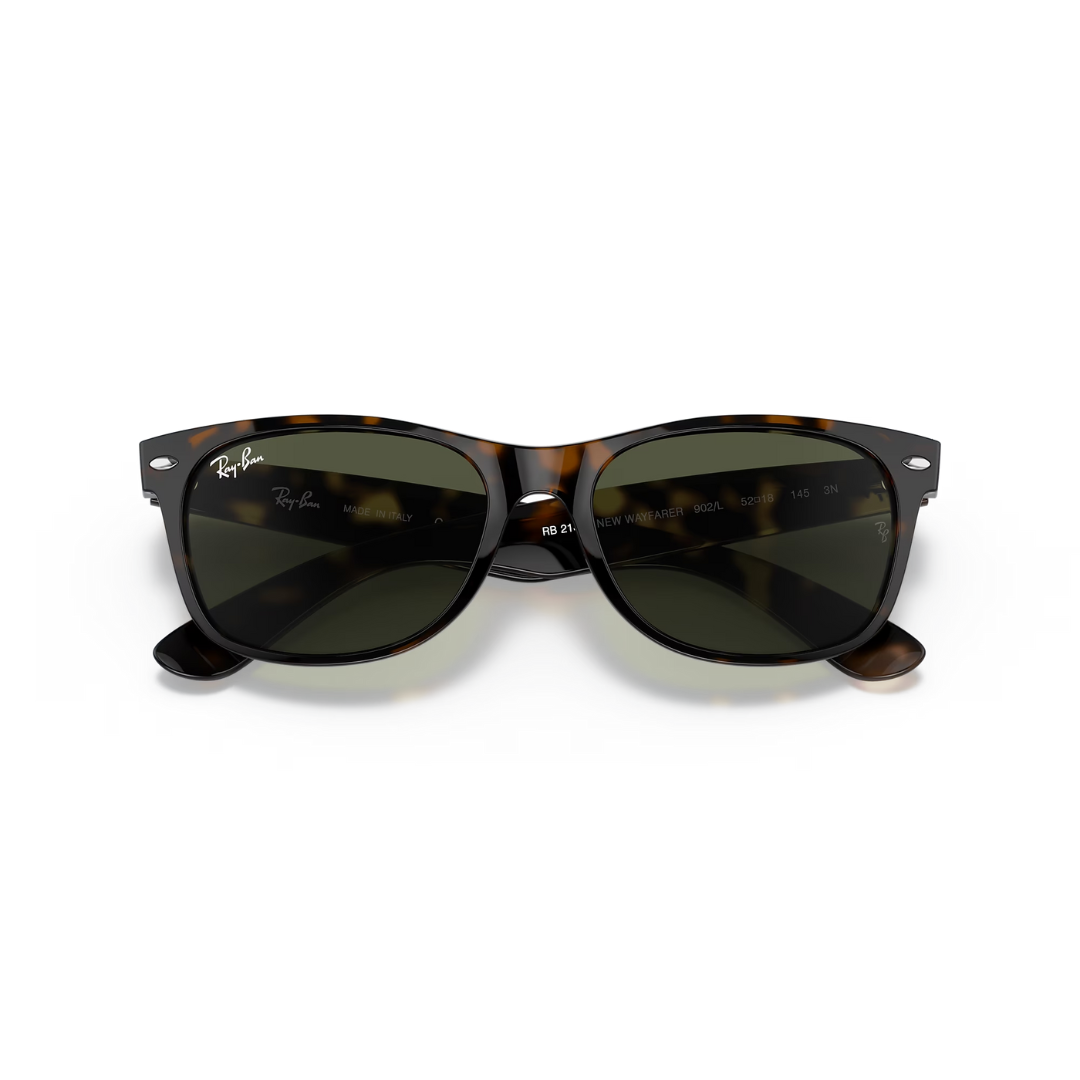 Ray Ban Ray Ban Men's New Wayfarer Sunglasses- Tortoise, G-15 Green Mens Sunglasses Lifestyle