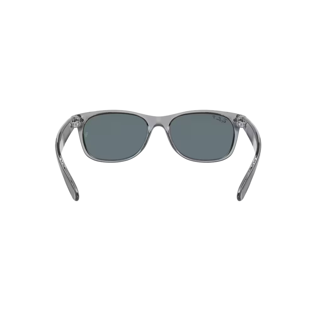 Ray Ban Men's New Wayfarer Sunglasses- Transparent Grey, Polar Dark Blue