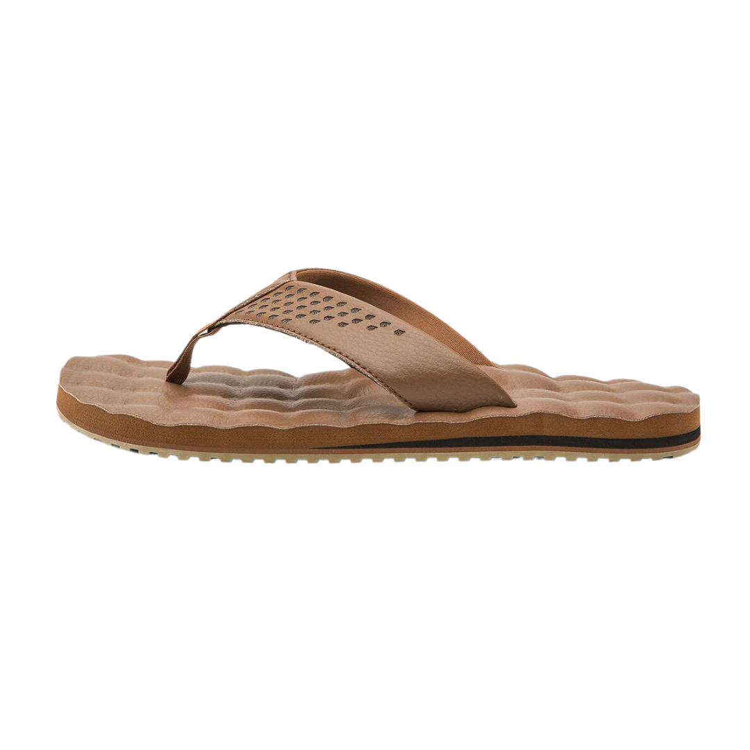 Sandalias reclinables de cuero Volcom para hombre - Marrón