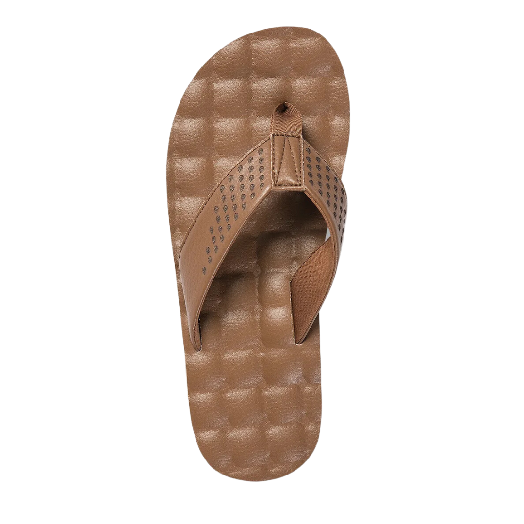 Sandalias reclinables de cuero Volcom para hombre - Marrón