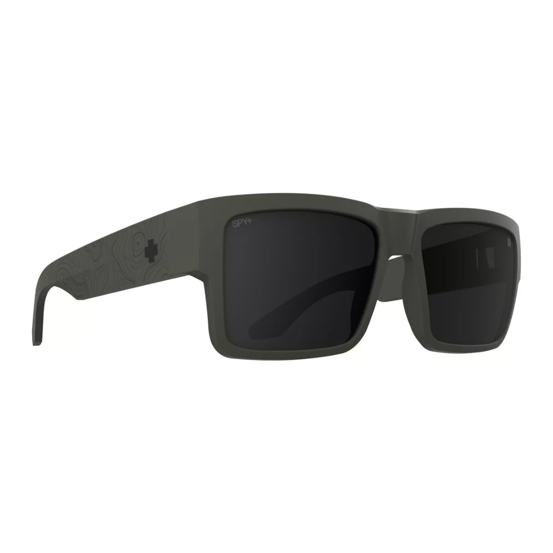 Spy Cyrus Sunglasses - Matte Olive Happy Gray Green