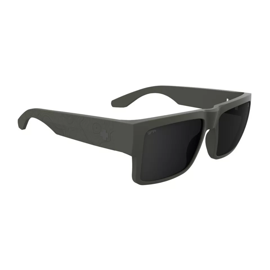 Spy Cyrus Sunglasses - Matte Olive Happy Gray Green