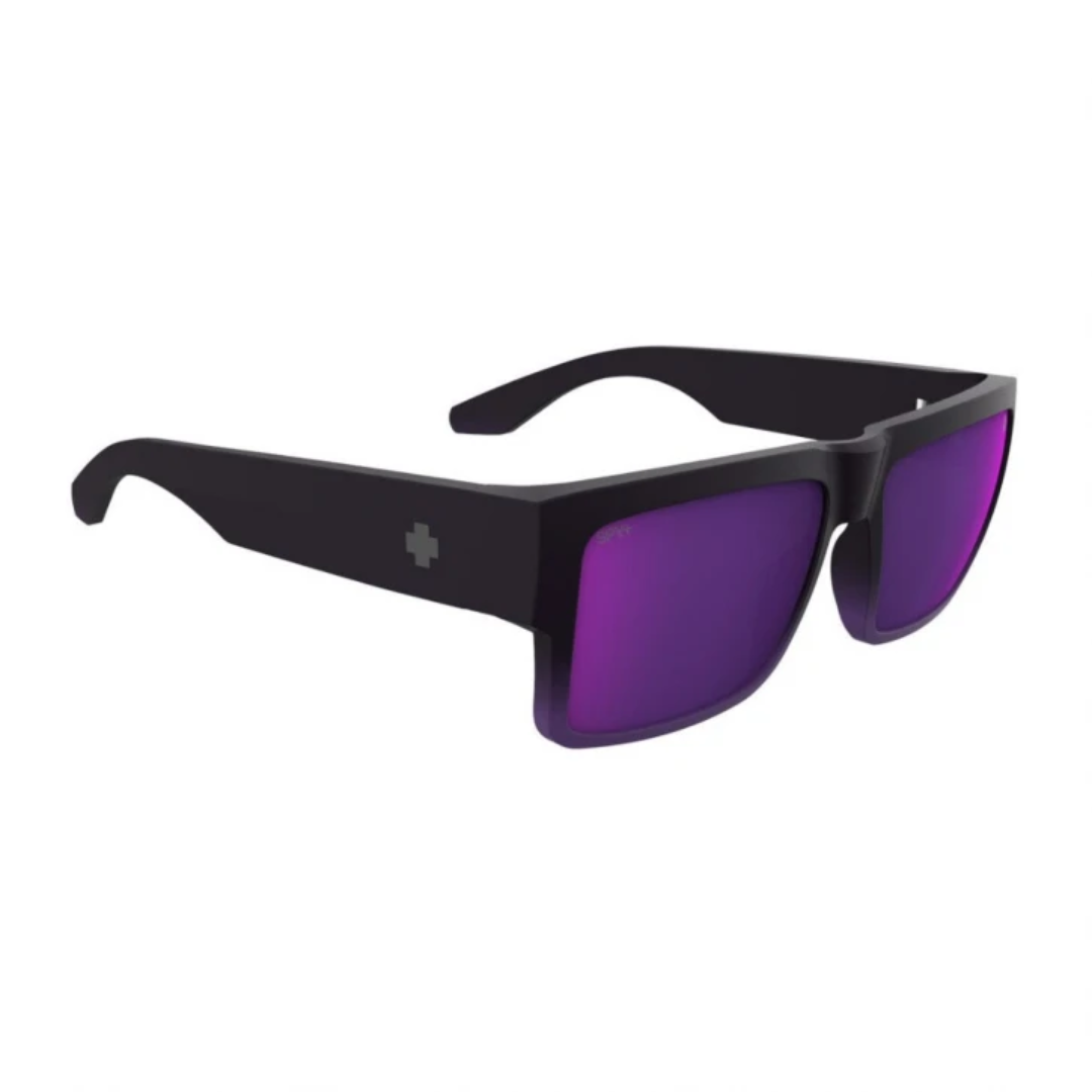 Spy Cyrus Sunglasses - Soft Matte Purple Fade Happy Gray Green Dark Purple Mirror