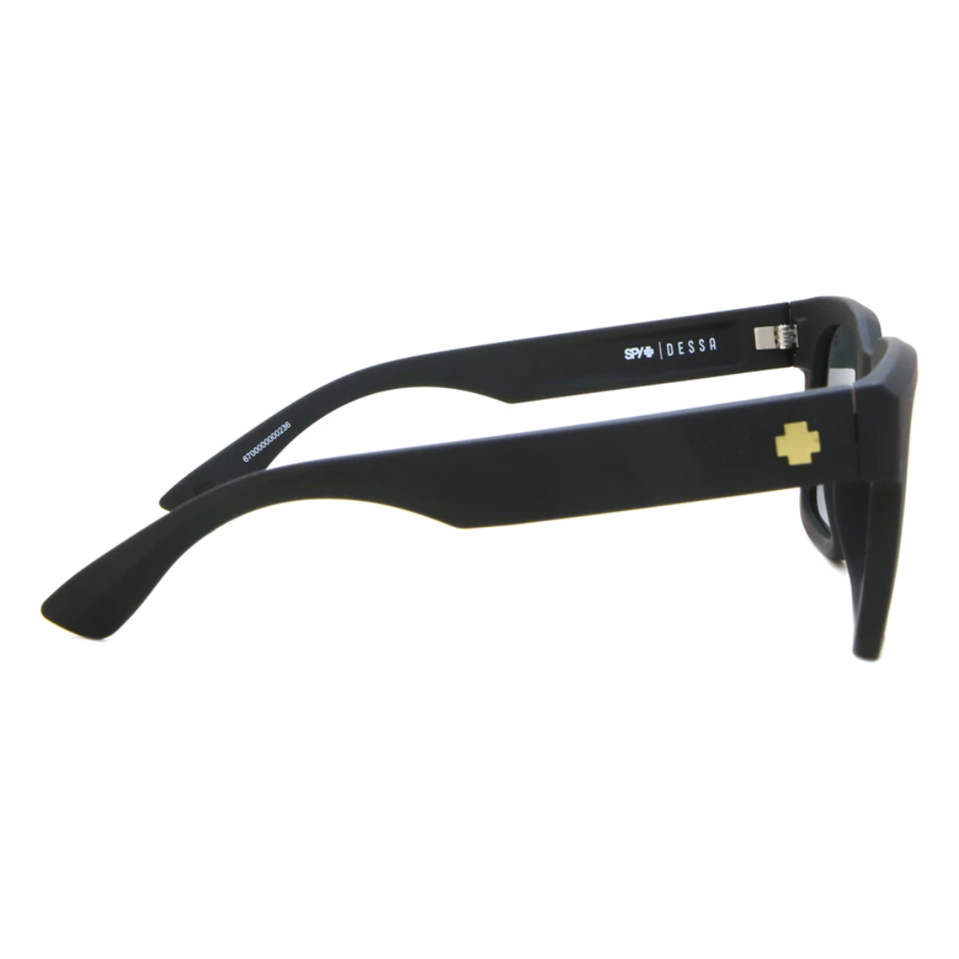 Spy Dessa Sunglasses -  Soft Matte Black - Happy Gray Green