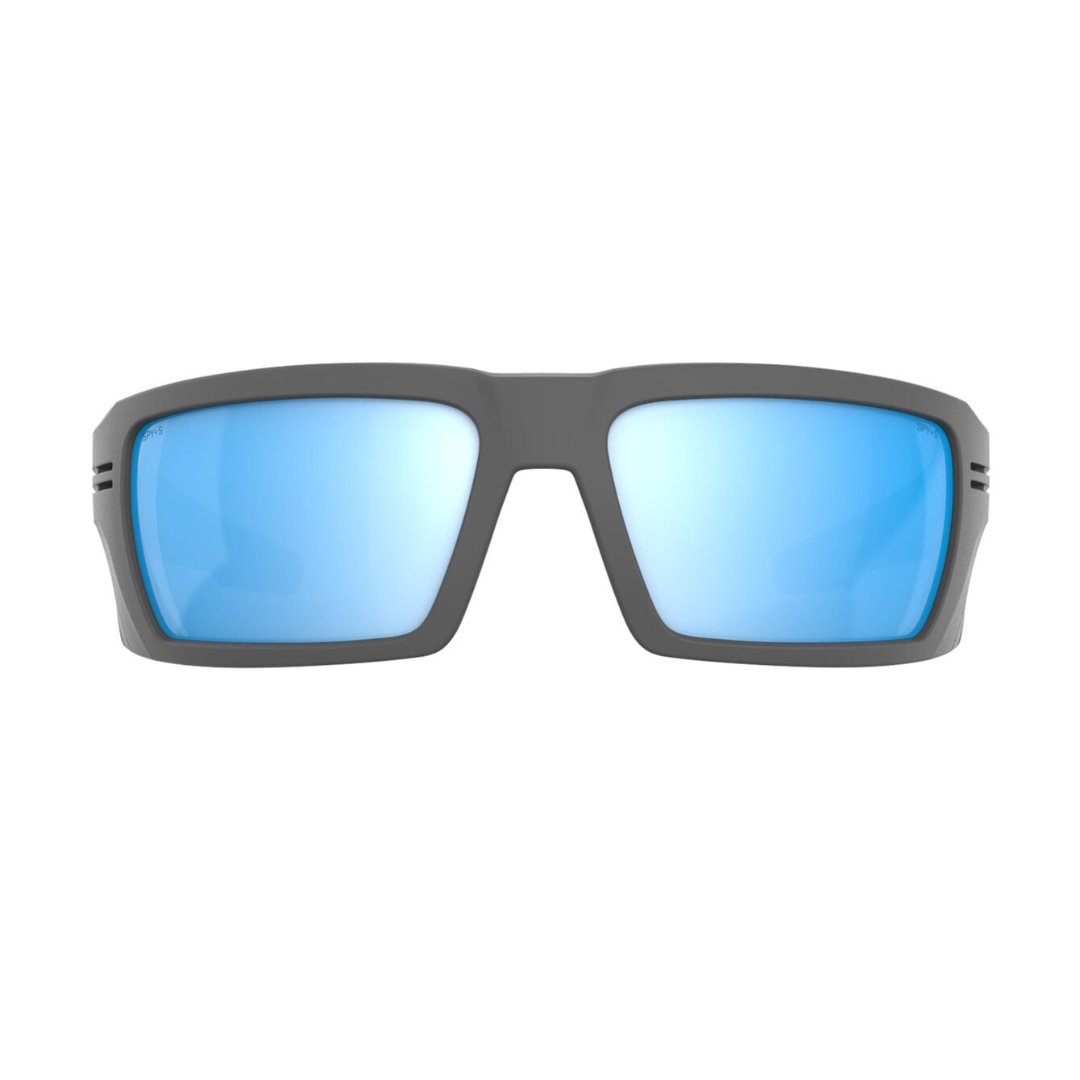 Spy Rebar Men's Sunglasses -  ANSI Matte Gray Happy Boost Polar Ice Blue Mirror