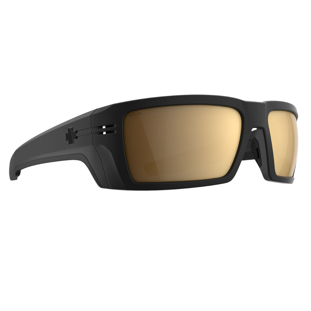 Spy Rebar Men's Sunglasses - ANSI Matte Black Happy Bronze Gold Mirror