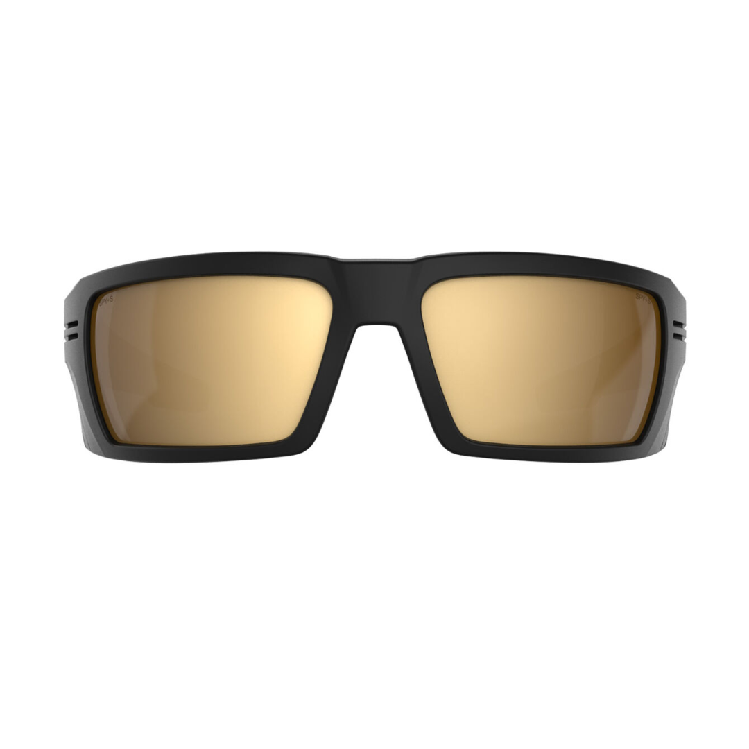 Spy Rebar Men's Sunglasses - ANSI Matte Black Happy Bronze Gold Mirror